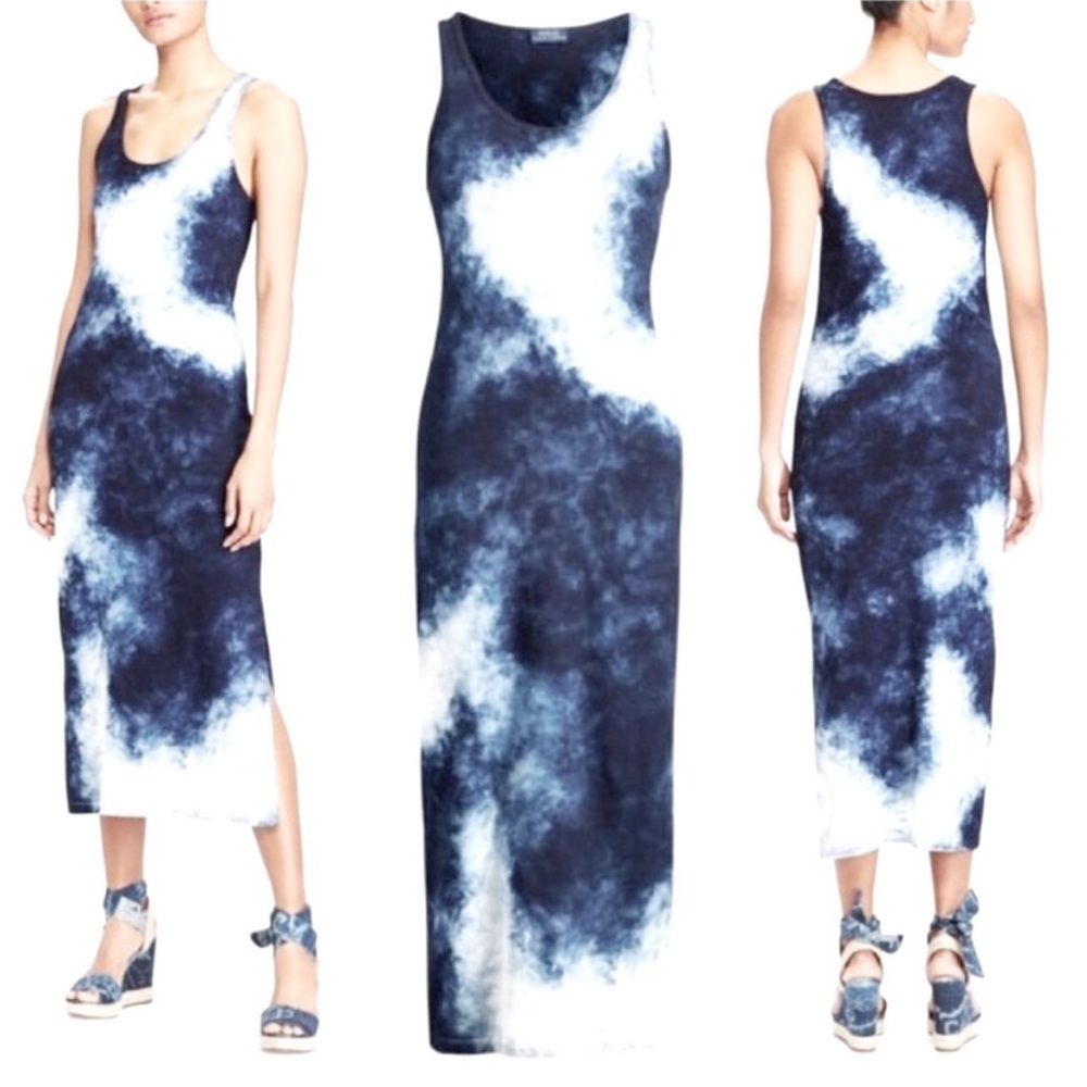 Polo Ralph Lauren Navy and White Maxi Dress
